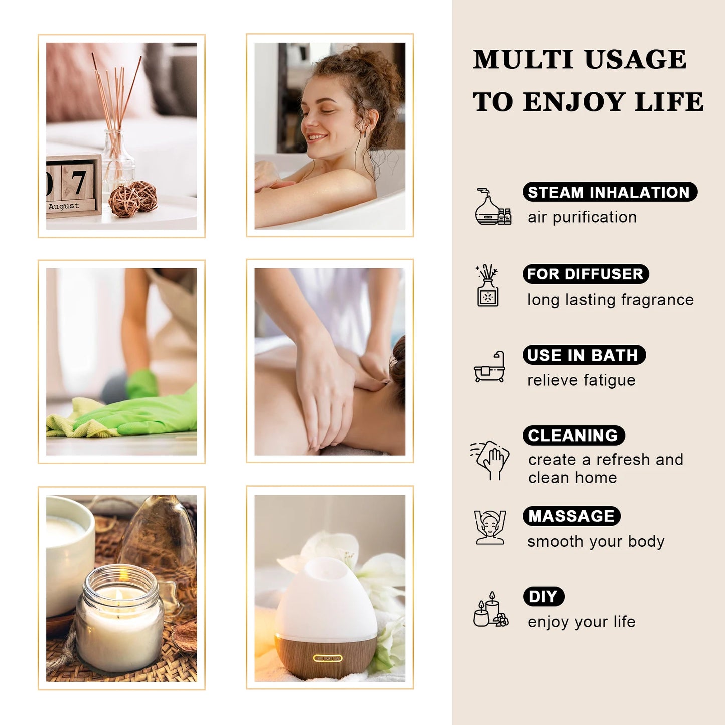 Huile Parfumée OniZen™ – Essence Naturelle pour Diffuseur (10ml)