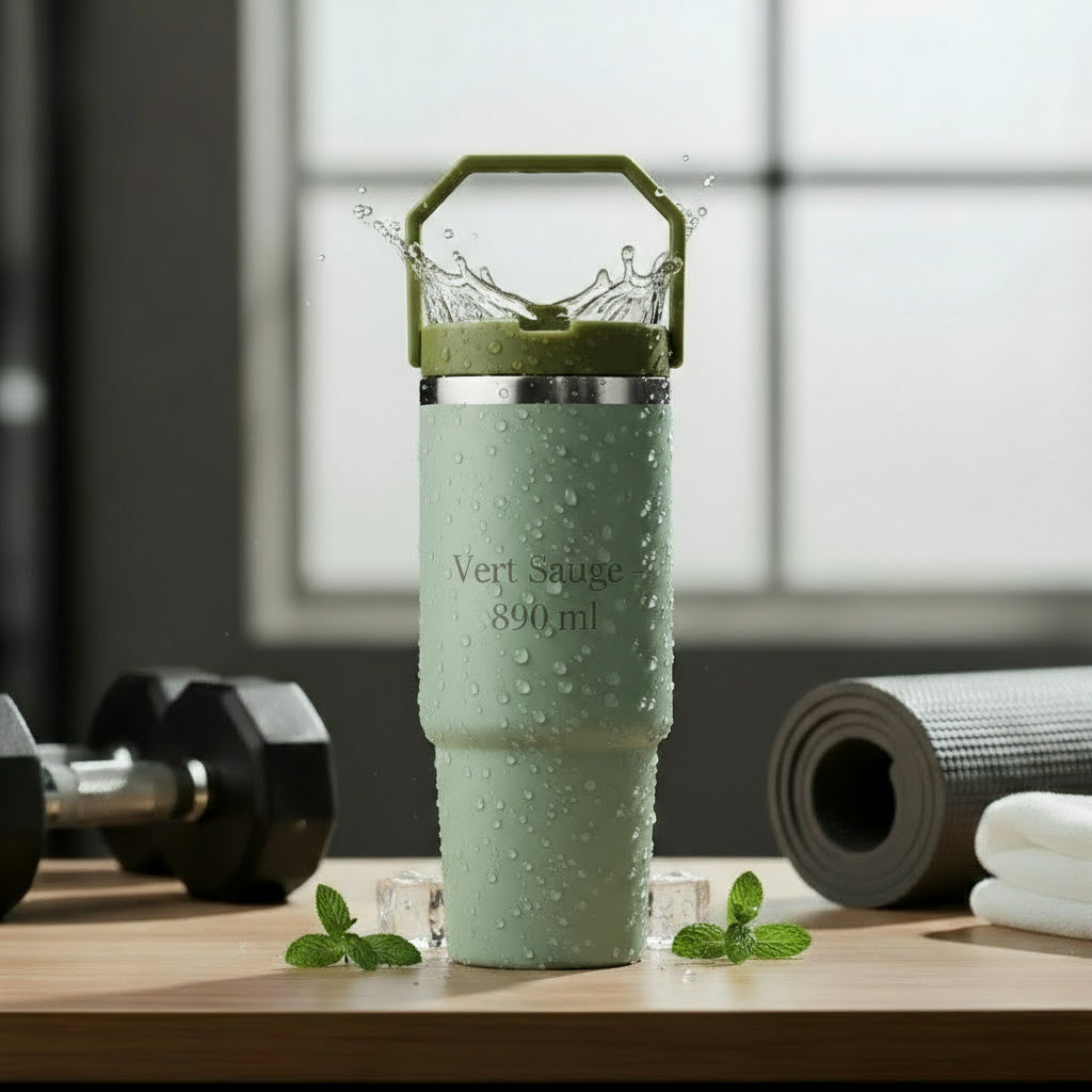 Gourde Isotherme OniZen™ – Acier Inoxydable & Poignée Dazzling